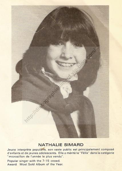 Nathalie Simard ... gagnante d'un F�lix en 1983.